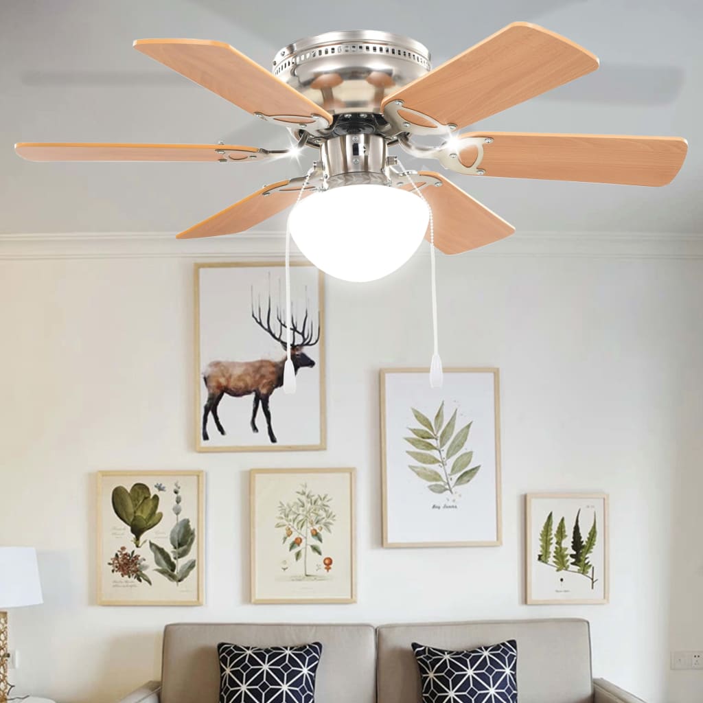 Plafondventilator Met Lamp 82 Cm Lichtbruin
