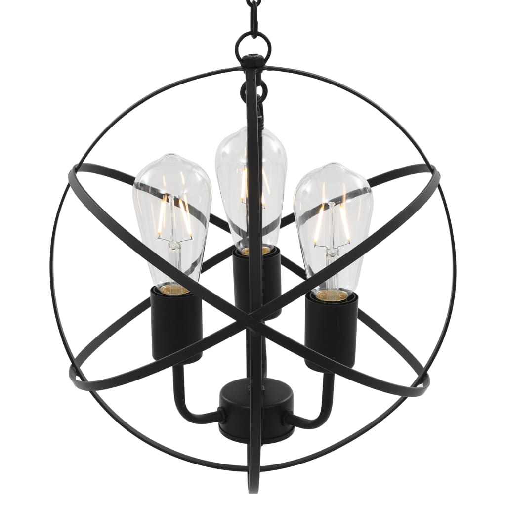 Hanglamp Rond 3Xe27 Zwart