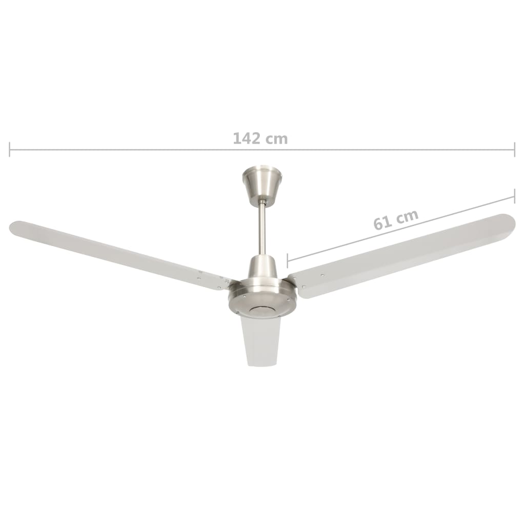 Plafondventilator 142 Cm Zilverkleurig