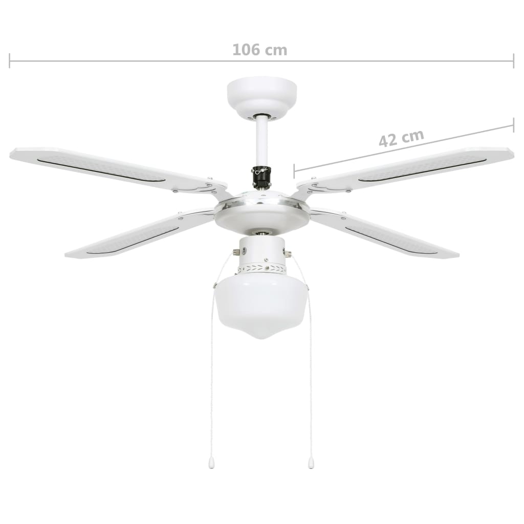 Plafondventilator Met Lamp 106 Cm Wit