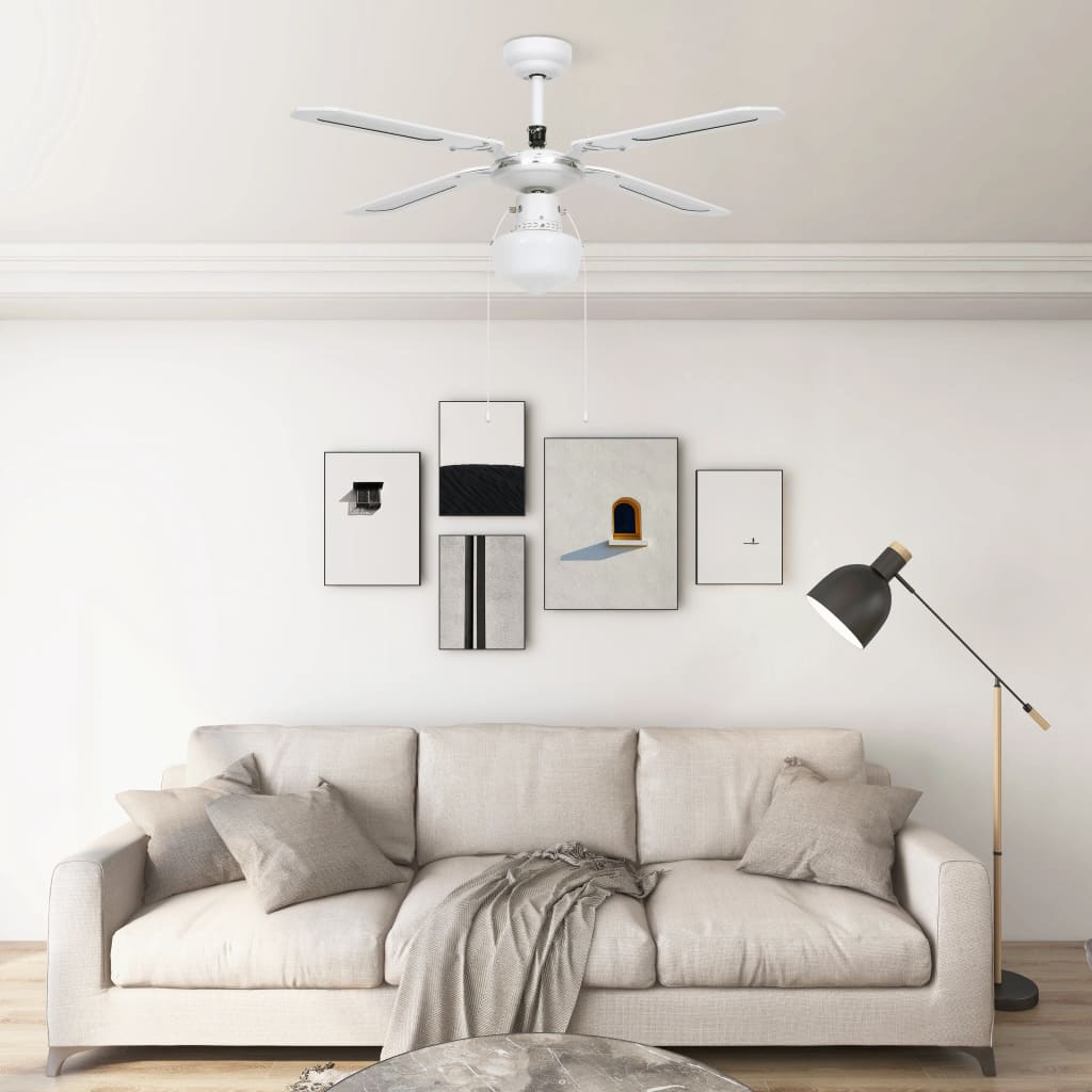 Plafondventilator Met Lamp 106 Cm Wit