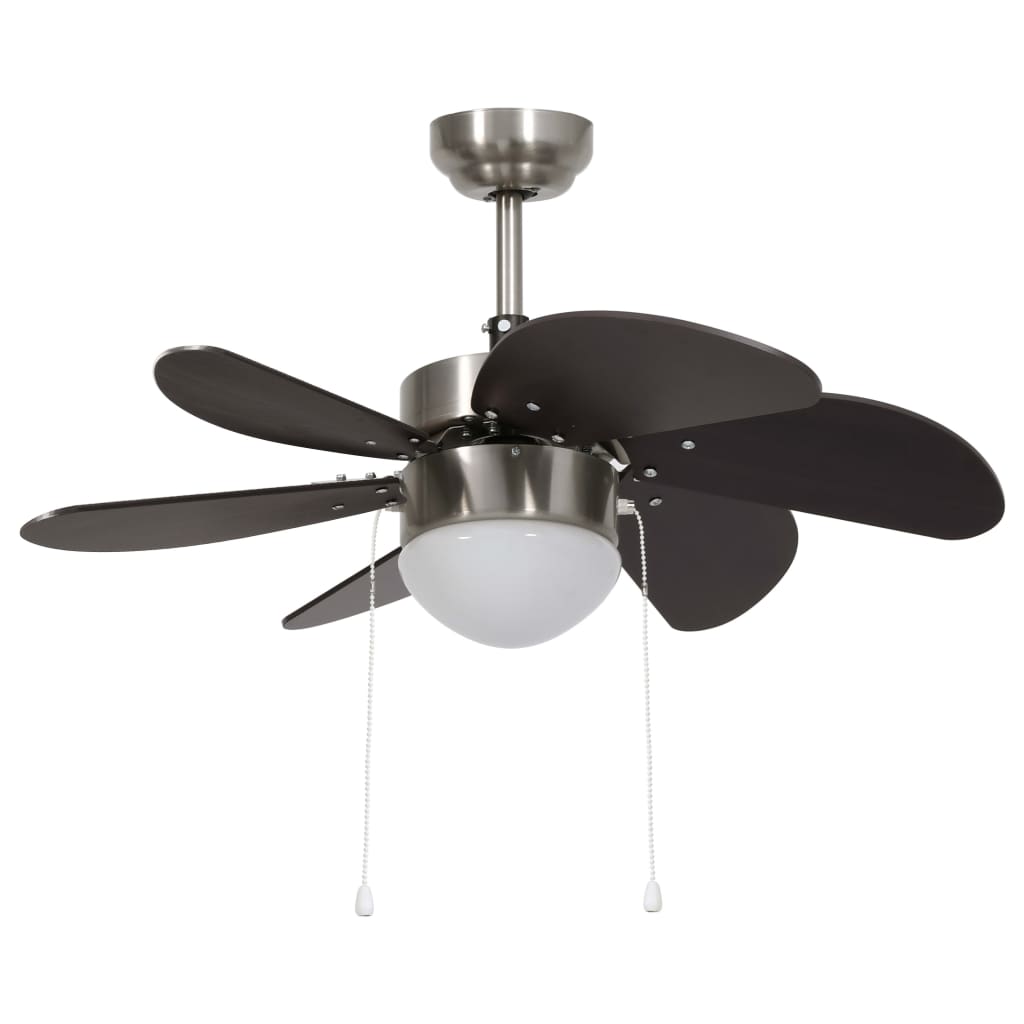 Plafondventilator Met Lamp 76 Cm Donkerbruin
