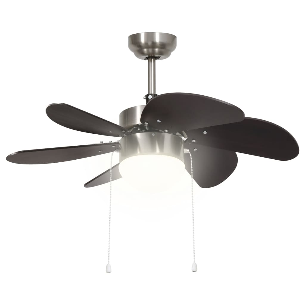 Plafondventilator Met Lamp 76 Cm Donkerbruin