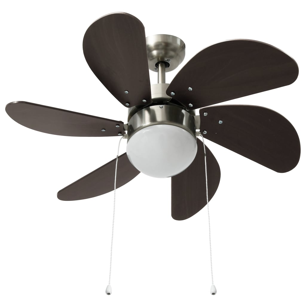Plafondventilator Met Lamp 76 Cm Donkerbruin