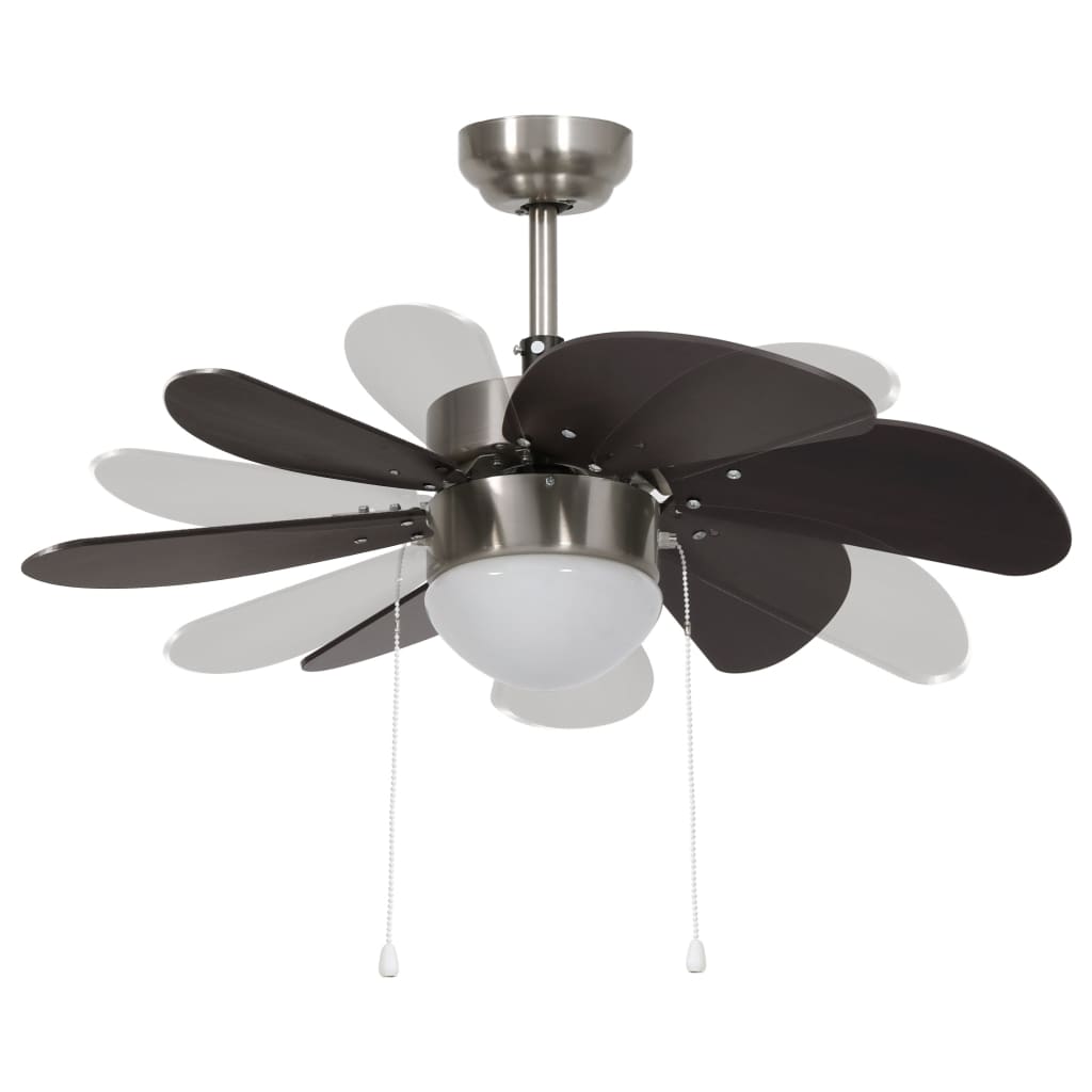 Plafondventilator Met Lamp 76 Cm Donkerbruin