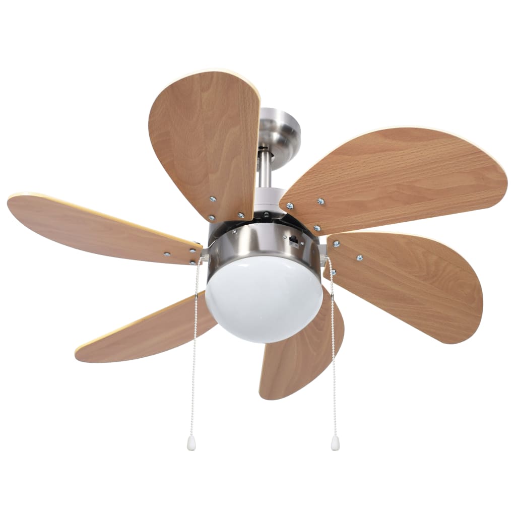 Plafondventilator Met Lamp 76 Cm Lichtbruin