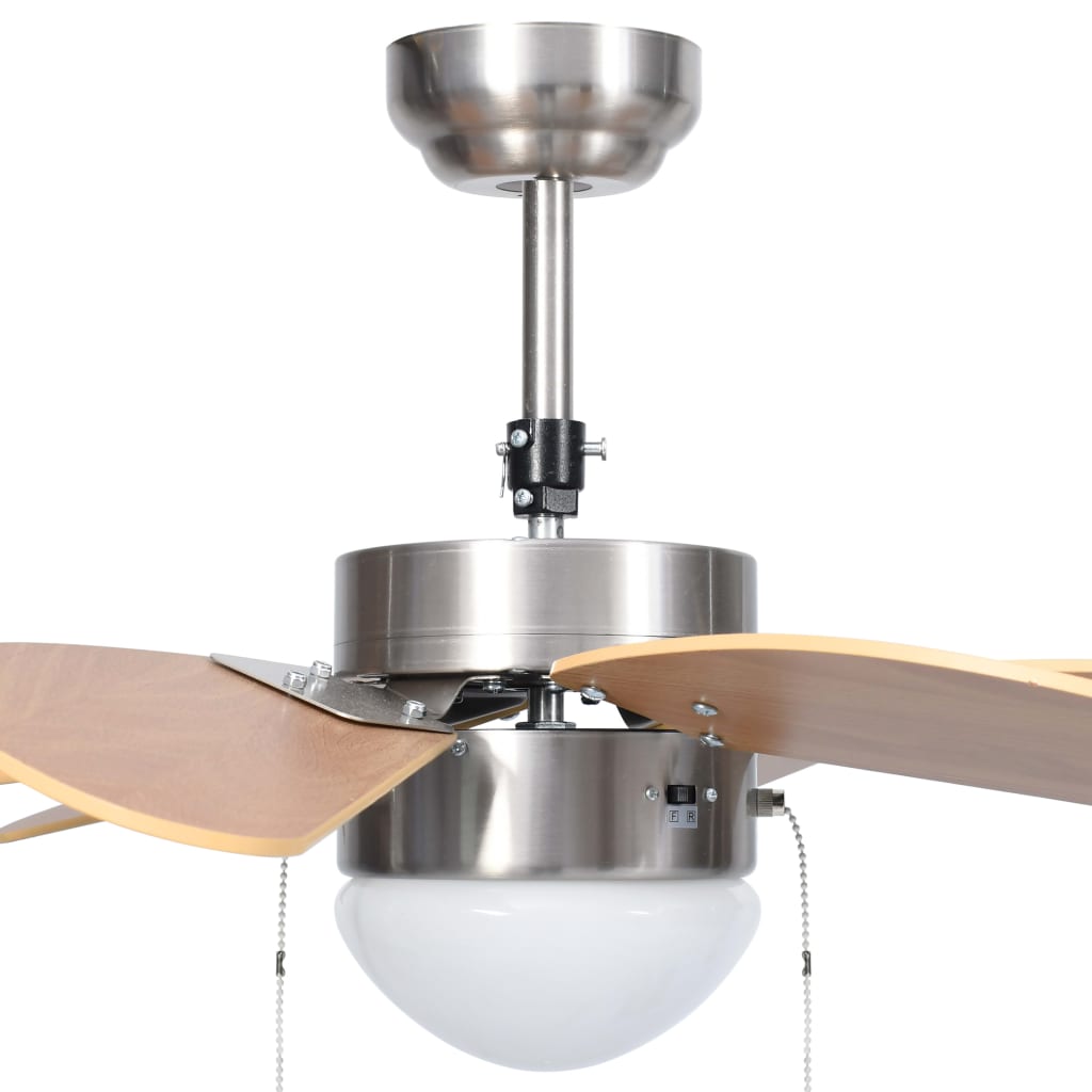 Plafondventilator Met Lamp 76 Cm Lichtbruin