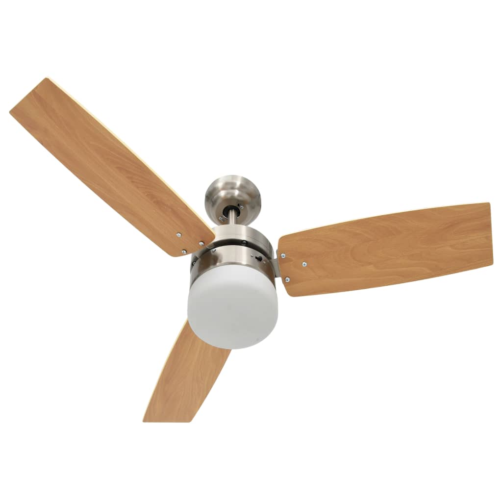 Plafondventilator Met Lamp Afstandsbediening 108 Cm Lichtbruin