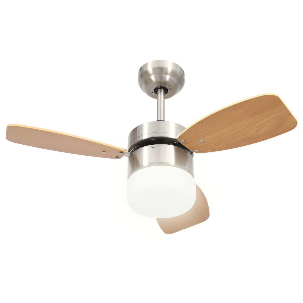 Plafondventilator Met Lamp Afstandsbediening 76 Cm Lichtbruin