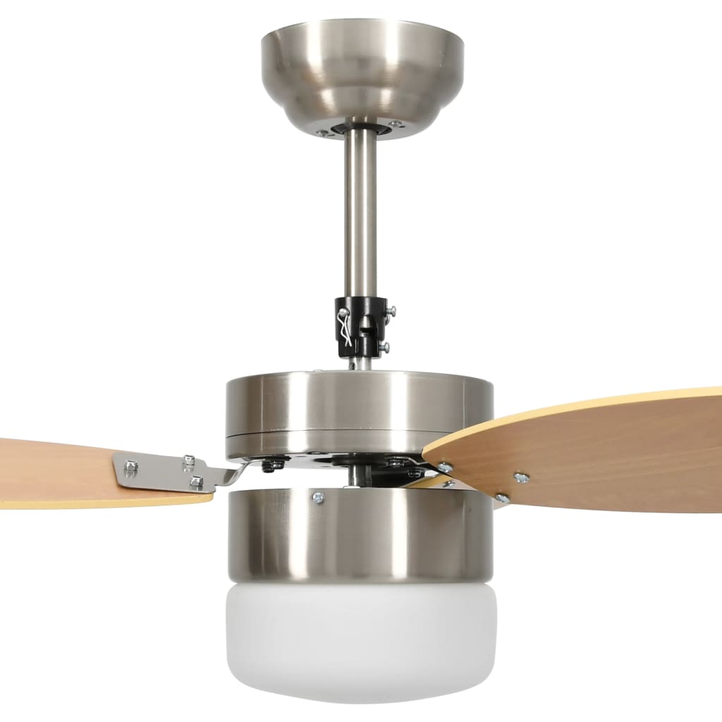 Plafondventilator Met Lamp Afstandsbediening 76 Cm Lichtbruin
