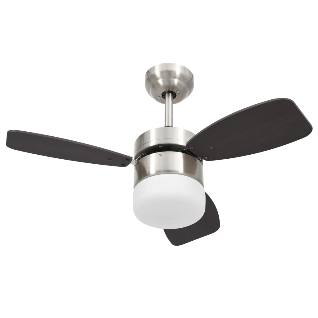 Plafondventilator Met Lamp Afstandsbediening 76 Cm Donkerbruin