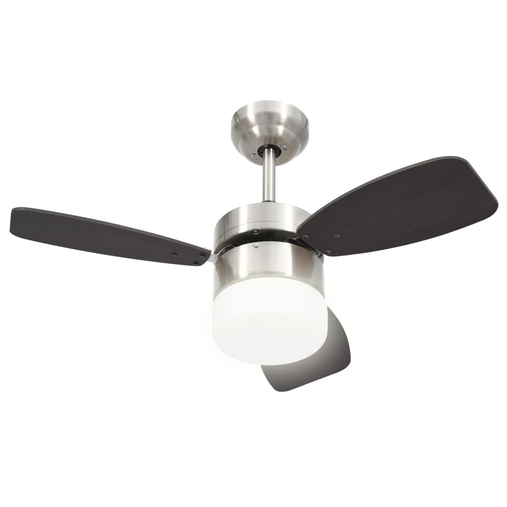 Plafondventilator Met Lamp Afstandsbediening 76 Cm Donkerbruin