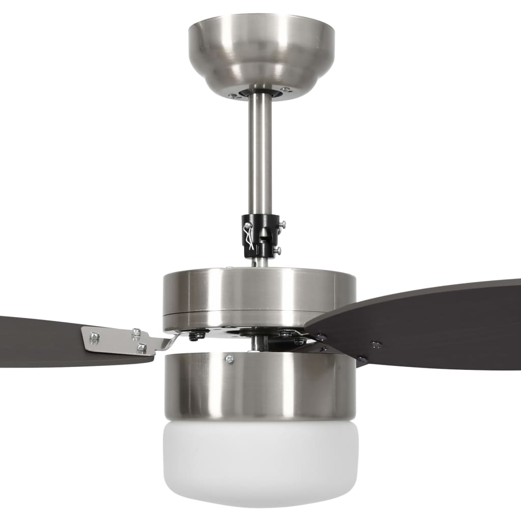 Plafondventilator Met Lamp Afstandsbediening 76 Cm Donkerbruin
