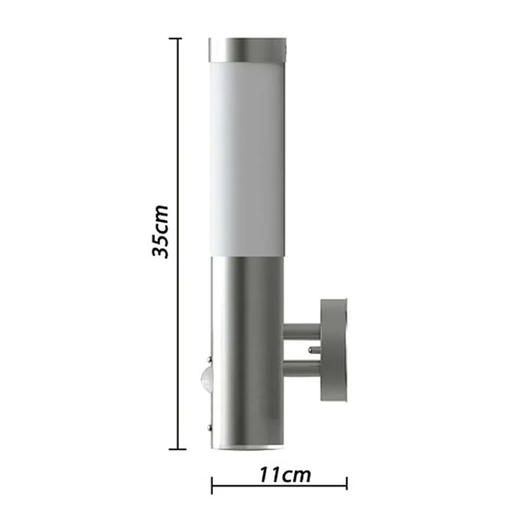 Buitenlamp Rvs Savona Met Sensor (2 Stuks)