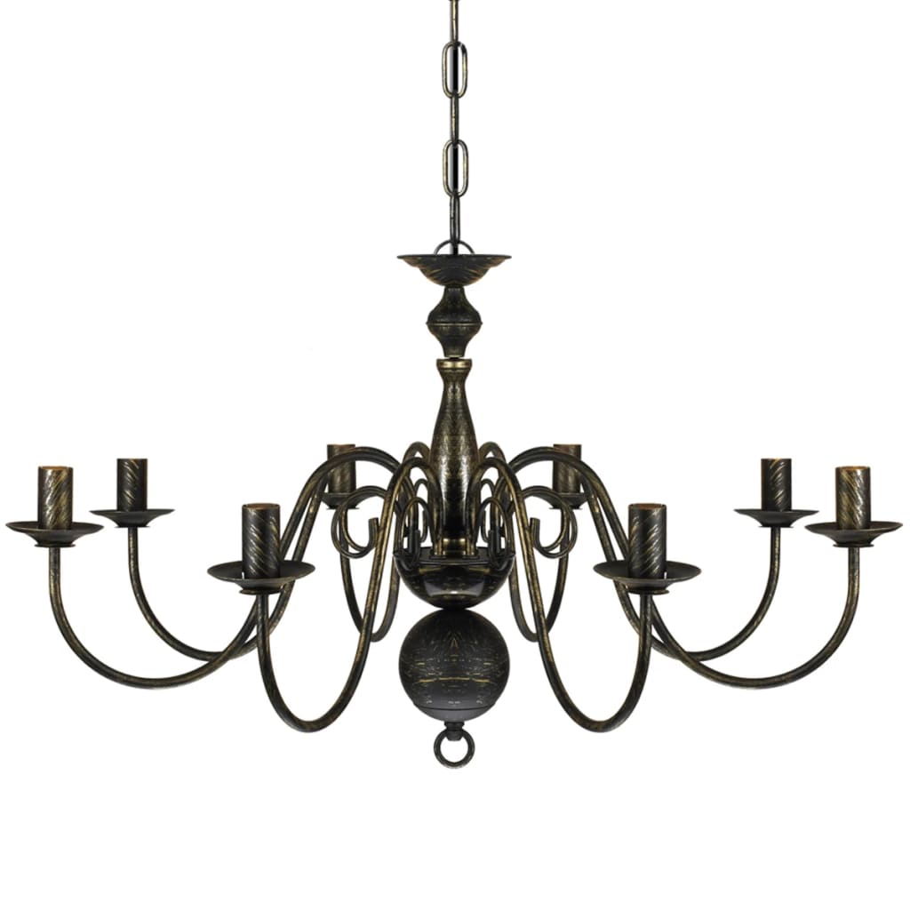 Kroonluchter Metaal X E4 Lampen Zwart