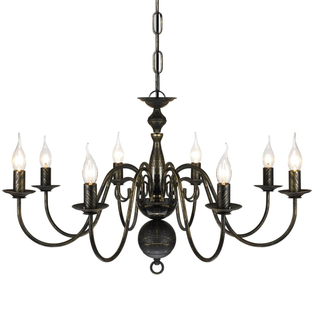 Kroonluchter Metaal X E4 Lampen Zwart