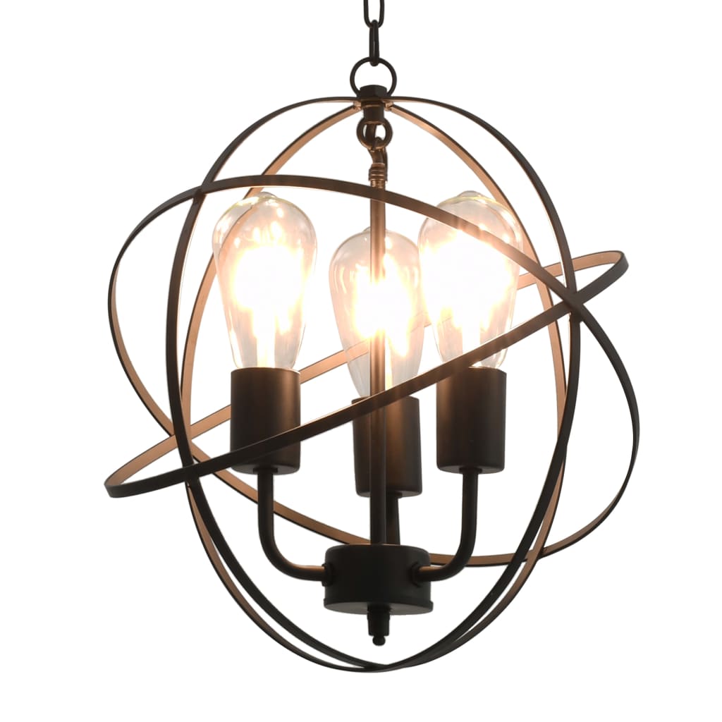 Hanglamp Rond 3Xe27 Zwart