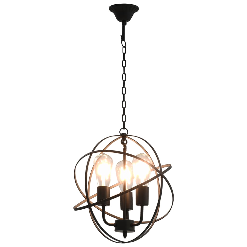 Hanglamp Rond 3Xe27 Zwart