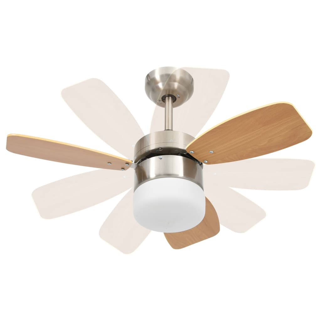 Plafondventilator Met Lamp Afstandsbediening 76 Cm Lichtbruin